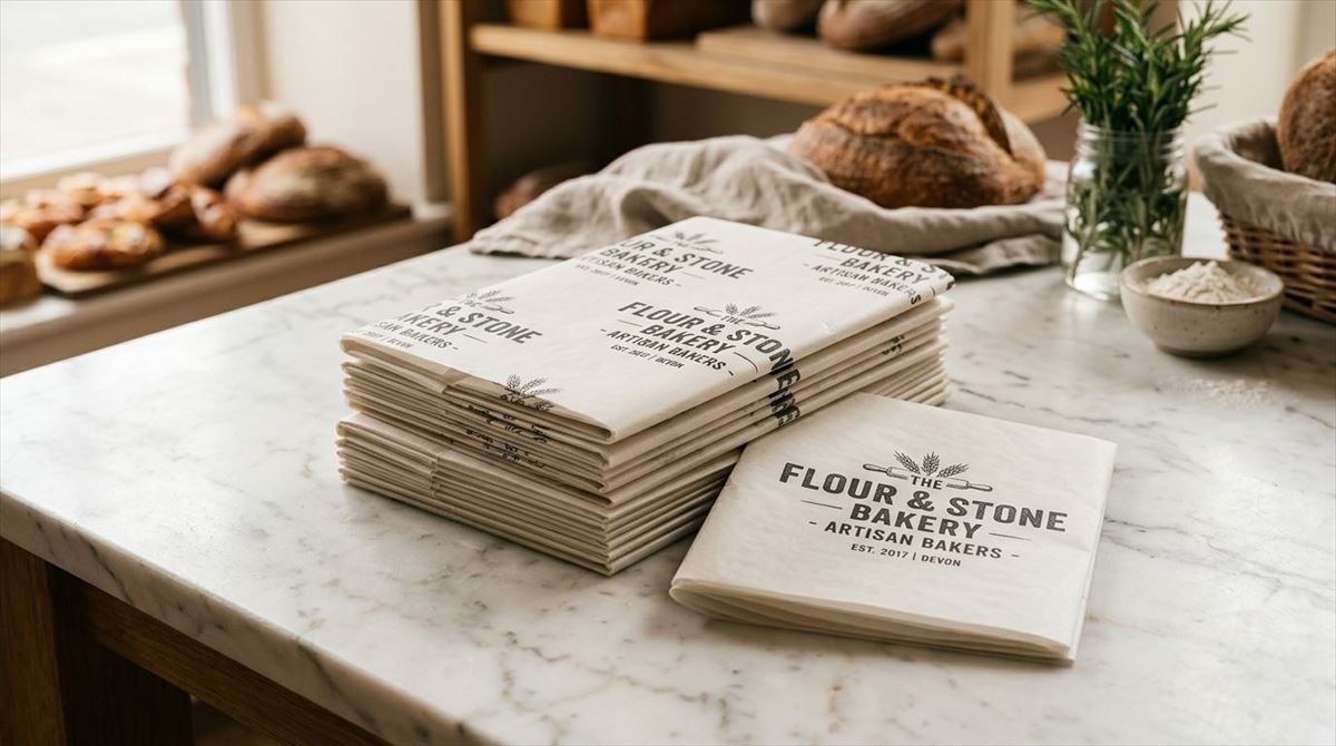 Printed Greaseproof Paper - Custom Food Packaging Sheets UK